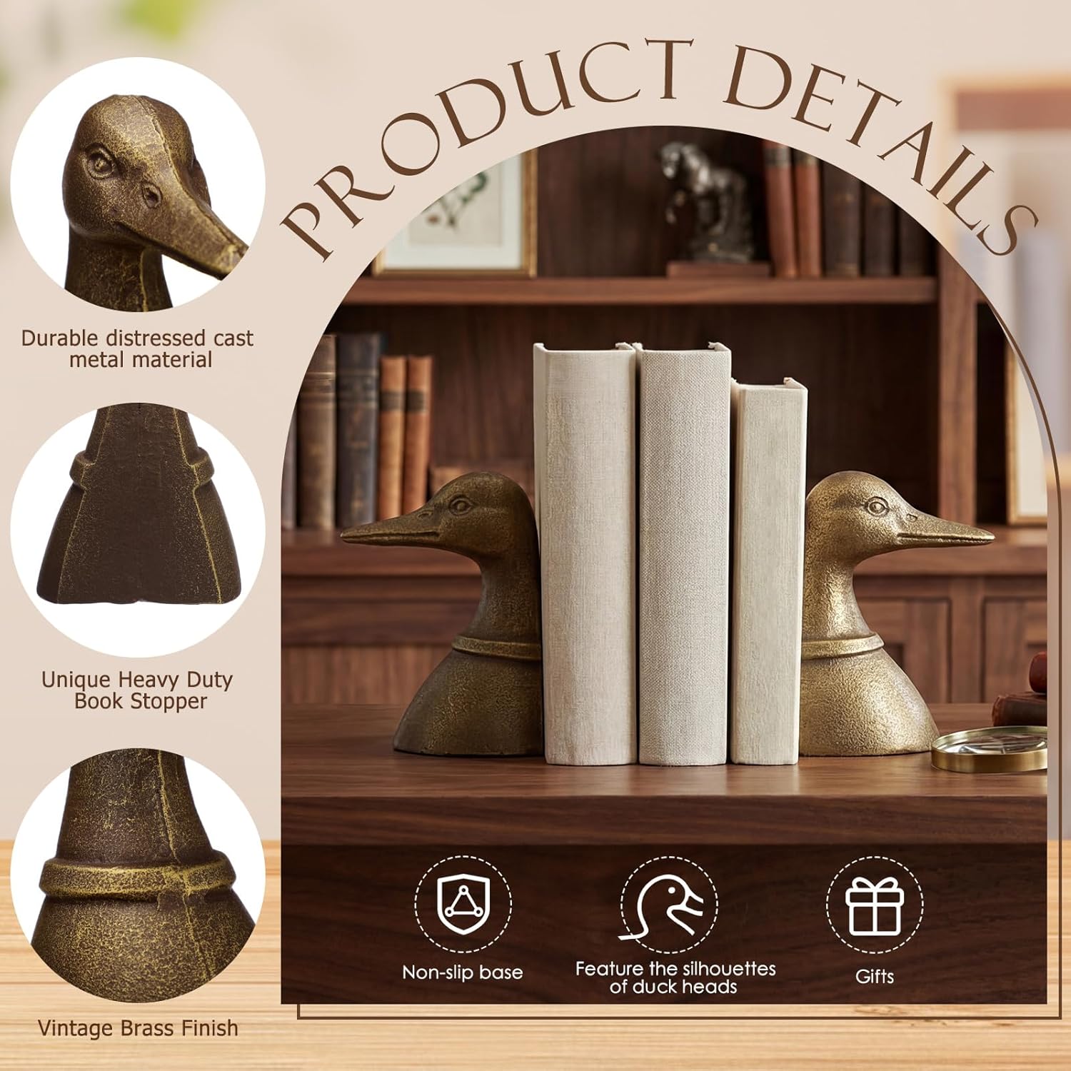 Vintage Brass Duck Head Booken - Home Office Headset บทวิจารณ์และราคา