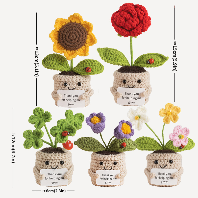 Mini Hand-knitted Potted Plant - Plant Desk Mini บทวิจารณ์และราคา
