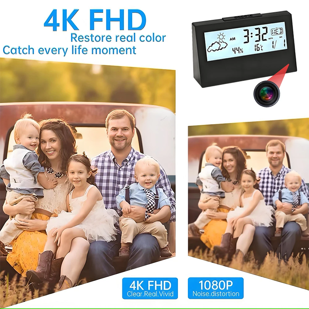 4K WiFi Clock Camera with Moti - Home Office With View บทวิจารณ์และราคา