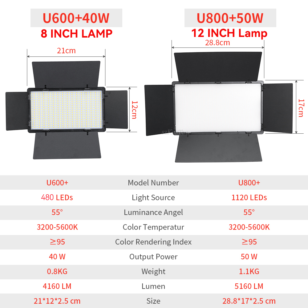 U800 U600 LED Photo Studio Vid - Zoom Lighting Kit บทวิจารณ์และราคา