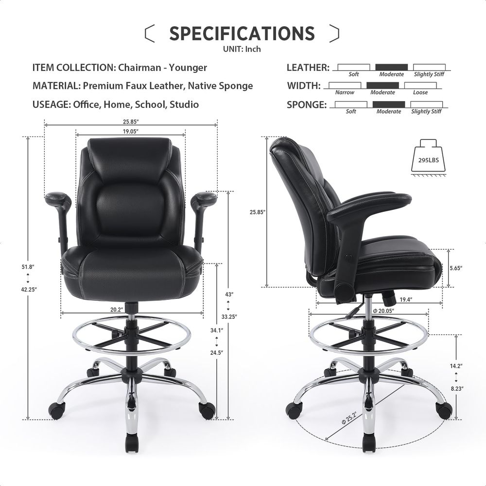 Luxury Ergonomic Leather Adjus - Ergonomic Office Chair บทวิจารณ์และราคา